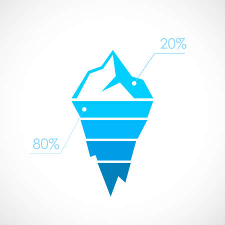 80-20 principle vector diagramのイラスト素材