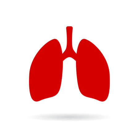 Red lungs vector iconのイラスト素材