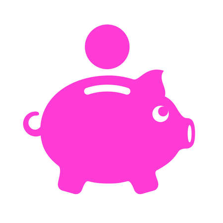 Pink piggy money box iconのイラスト素材