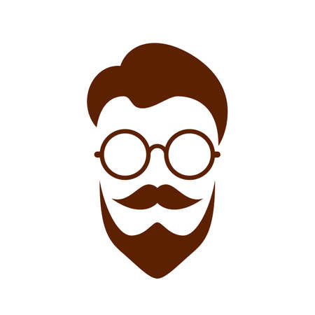 Nerd retro face vector illustrationのイラスト素材