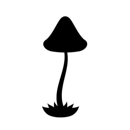 Magic mushroom silhouette Psilocybe semilanceataのイラスト素材