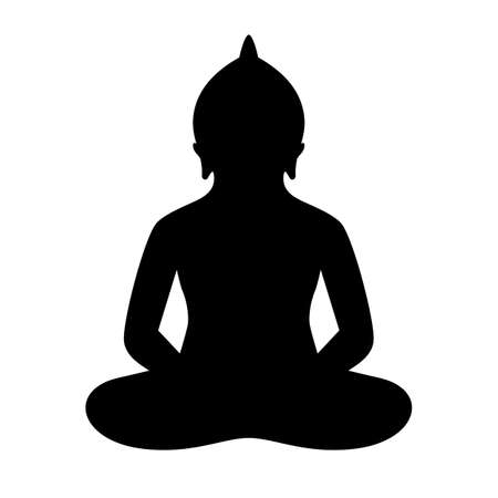 Meditating person in lotus pose vector silhouetteのイラスト素材