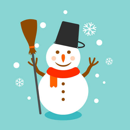 Snowman Christmas vector posterのイラスト素材