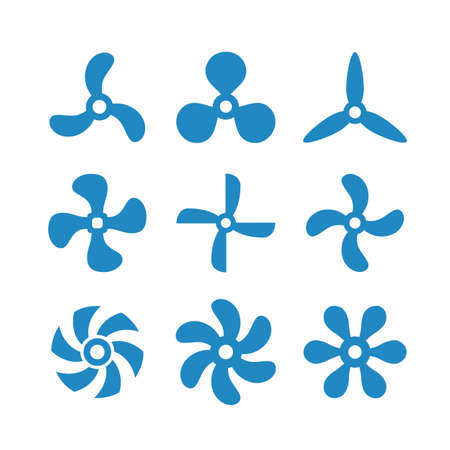 Cooler fan vector icons collectionのイラスト素材