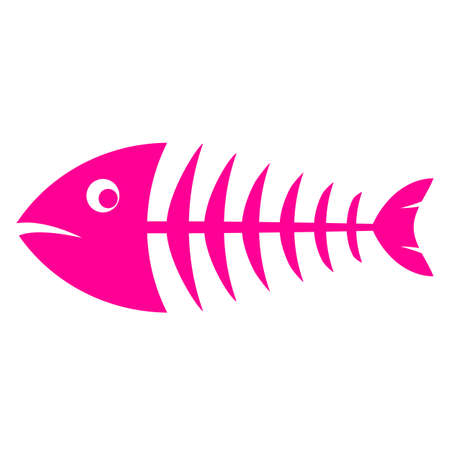 Pink fishbone vector iconのイラスト素材
