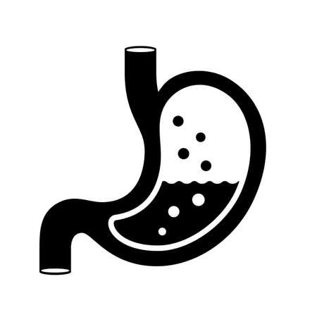 Gas in stomach vector signのイラスト素材