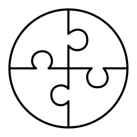 Four part blank pie puzzle diagramのイラスト素材