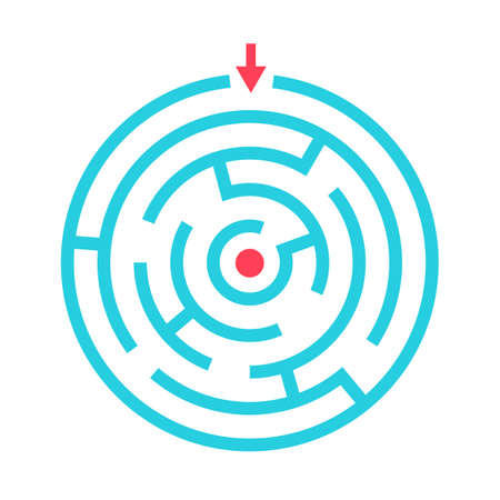 Round maze game vector pictogramのイラスト素材