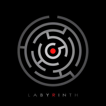 Tangled labyrinth poster Vector illustration.のイラスト素材