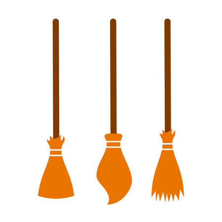 Broom vector icon setのイラスト素材