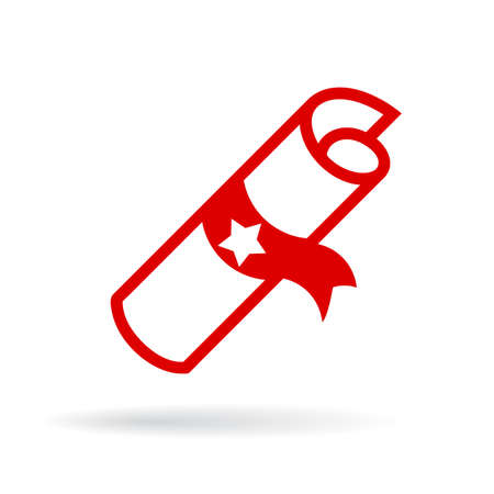Red diploma vector iconのイラスト素材