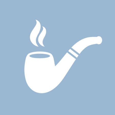 Pipe white silhouette vector iconのイラスト素材