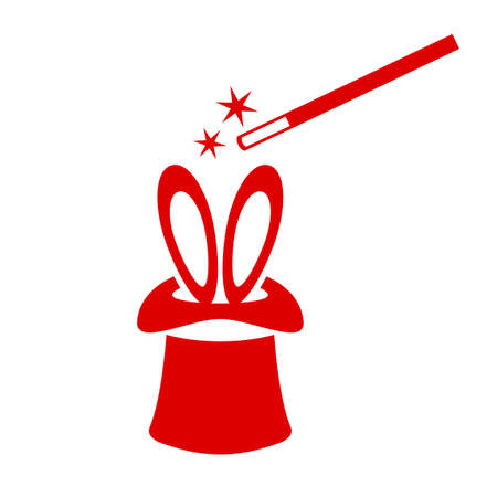Magic hat and rabbit vector iconのイラスト素材