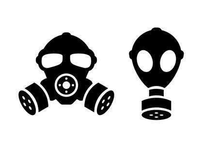 Gas mask vector icon setのイラスト素材