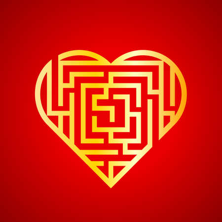 Maze heart vector iconのイラスト素材