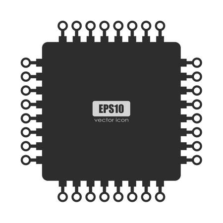 Computer processor vector icon isolated on white backgroundのイラスト素材