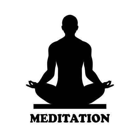 Meditation vector icon isolated on white backgroundのイラスト素材
