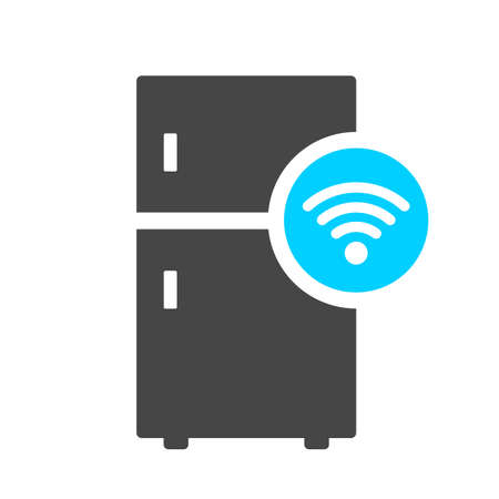 Smart refrigerator vector icon isolated on white backgroundのイラスト素材