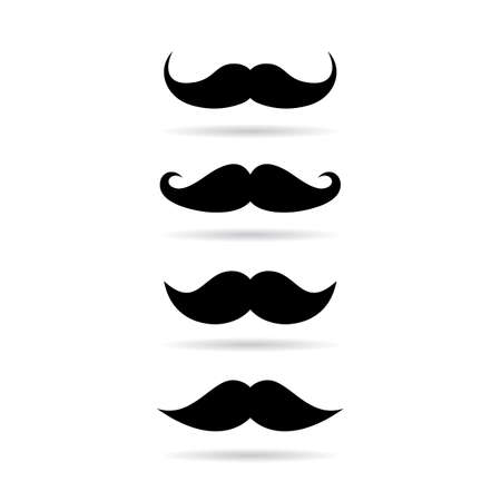 Retro mustache vector set isolated on white backgroundのイラスト素材