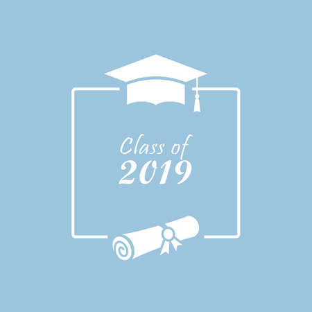 Class of 2019 vector card design with text frameのイラスト素材