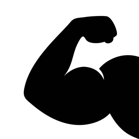 Male flex muscular hand isolated on white backgroundのイラスト素材