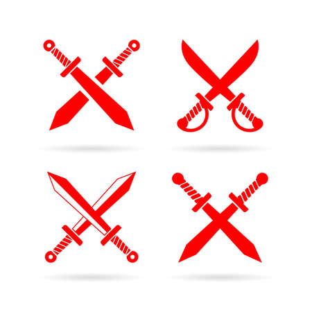 Fight vector icon set isolated on white backgroundのイラスト素材