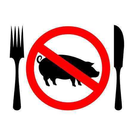 No animal meat vector sign isolated on white backgroundのイラスト素材