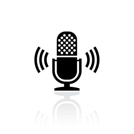 Voice recorder vector icon isolated on white backgroundのイラスト素材