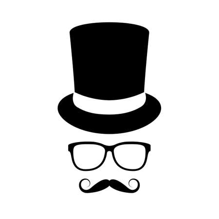 Vintage gentleman face vector icon isolated on white backgroundのイラスト素材