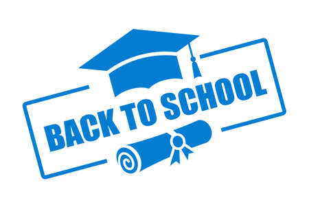 Back to school vector sign isolated on white backgroundのイラスト素材