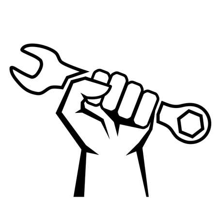 Working hand vector icon illustration isolated on white backgroundのイラスト素材