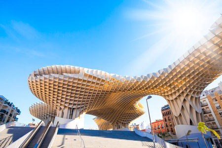 SEVILLA, SPAIN â 14 March, 2019: Metropol Parasol (Seville Mushrooms) photoのeditorial素材