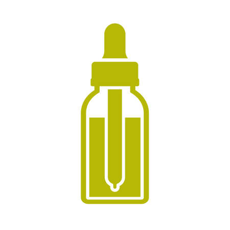 Tincture bottle and dropper vector icon isolated on white backgroundのイラスト素材