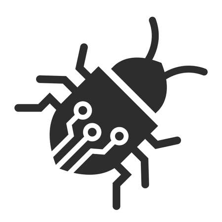 Circuit bug vector icon isolated on white backgroundのイラスト素材
