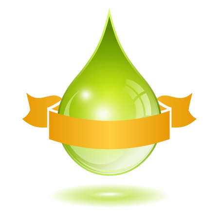 Oil drop with ribbon, vector illustration on white backgroundのイラスト素材