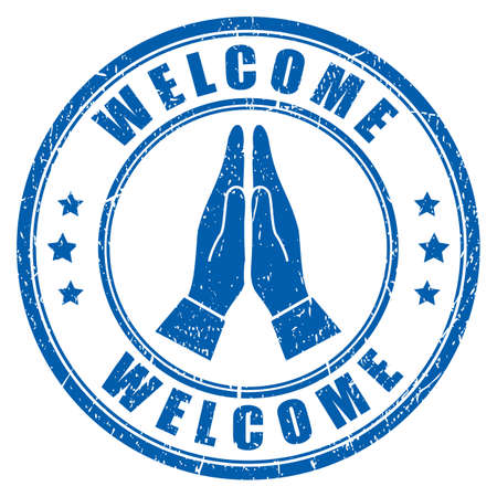 Welcome hindu sign isolated on white backgroundのイラスト素材