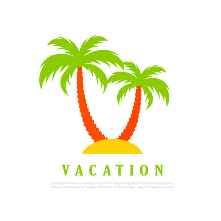 Vacation palms vector isolated on white backgroundのイラスト素材