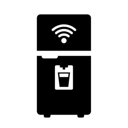 Smart fridge vector icon isolated on white backgroundのイラスト素材