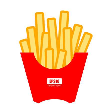 French fries vector cartoon on white backgroundのイラスト素材
