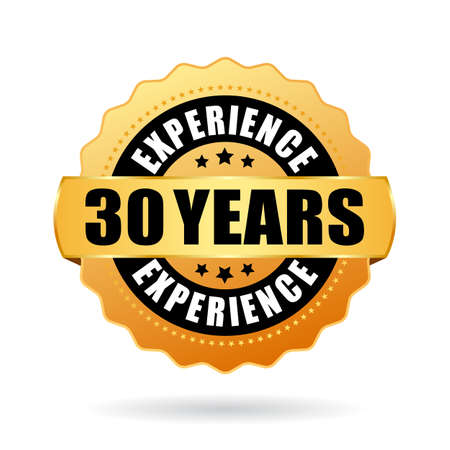 30 years experience vector icon on white backgroundのイラスト素材