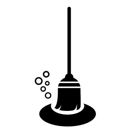 Mop clean icon isolated on white backgroundのイラスト素材