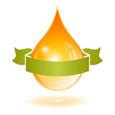 Yellow oil drop vector cartoon isolated on white backgroundのイラスト素材