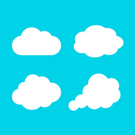 Cloud vector icon on blue backgroundのイラスト素材