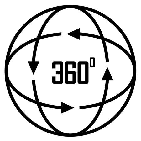 360 degree vector icon isolated on white backgroundのイラスト素材