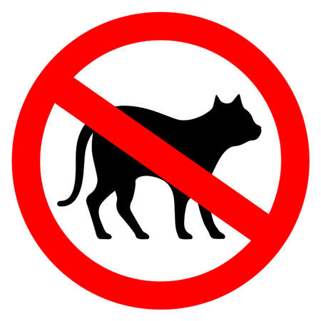 No cats vector sign on white backgroundのイラスト素材