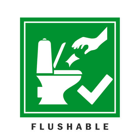 Flushable wipes vector green signのイラスト素材