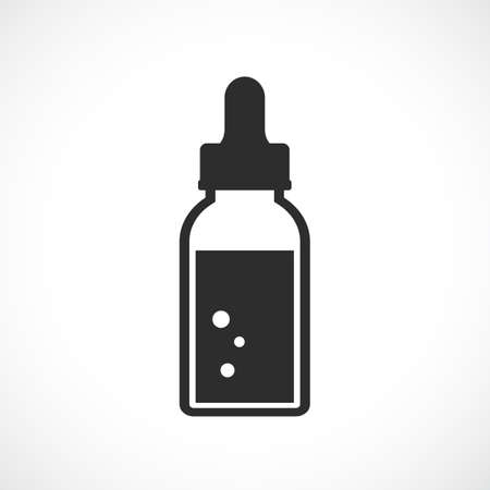 Elixir medical bottle vector icon on white backgroundのイラスト素材