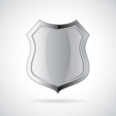 Shiny glass shield vector icon on white backgroundのイラスト素材