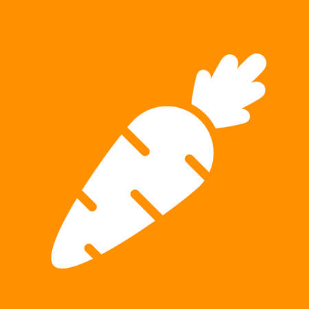 Carrot vector pictogram on orange backgroundのイラスト素材