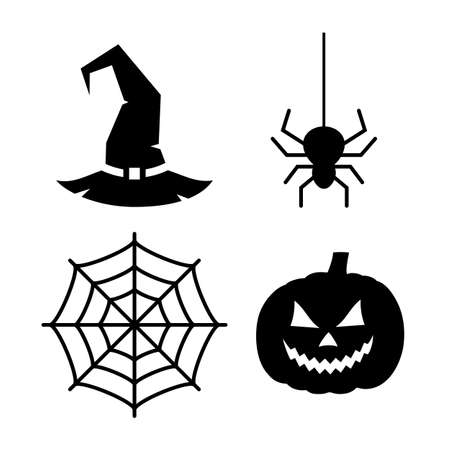 Halloween design elements on white backgroundのイラスト素材